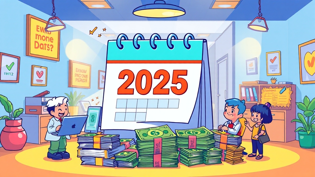 2025년 반기 지급일 안내 (cartoon 스타일)