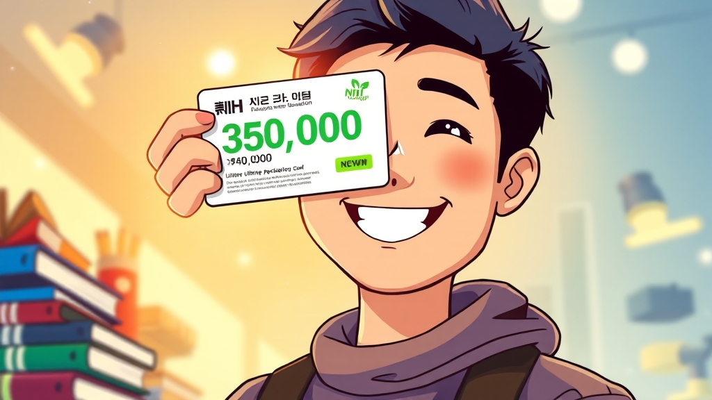 신청 절차 및 카드 발급 (cartoon 스타일)