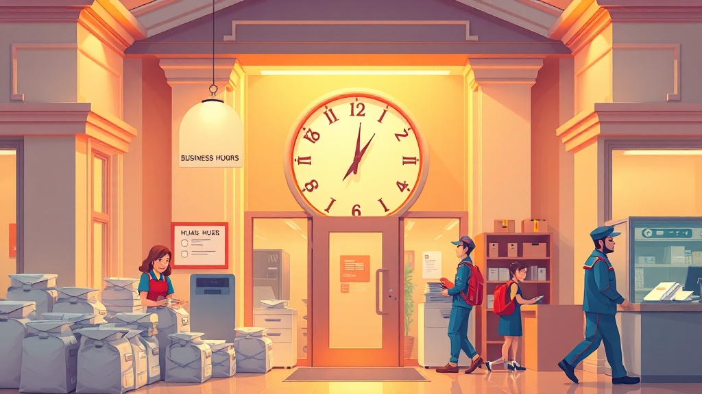 우체국, 언제 문 열까요? (illustration 스타일)