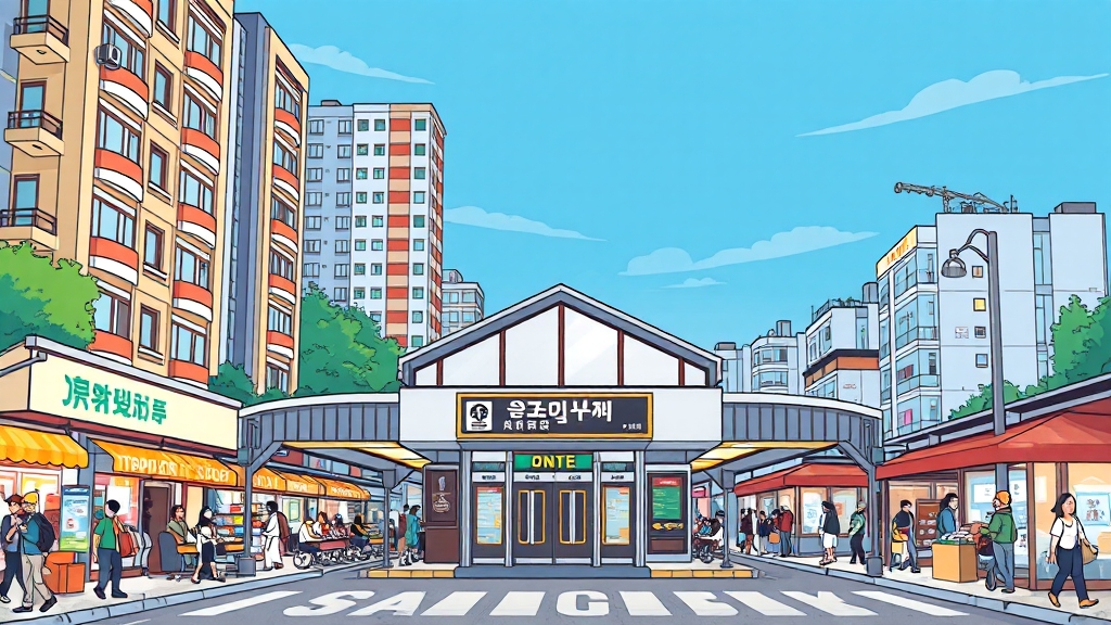 입지 및 주변 환경 분석 (cartoon 스타일)