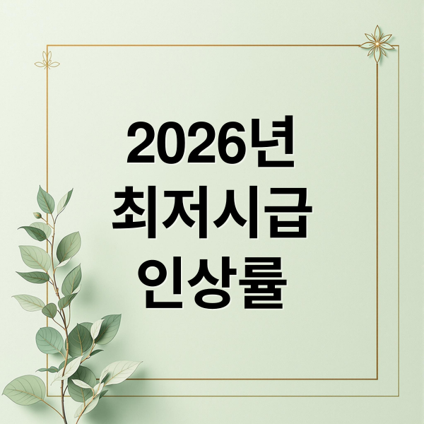 2026년 최저시급 인상률 계산에 관한 종합 가이드 1