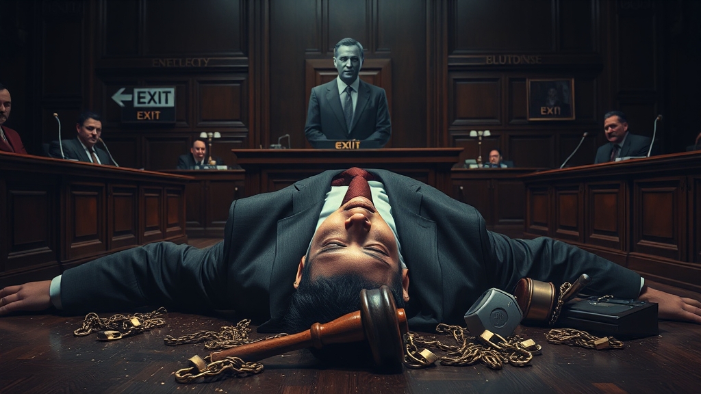 분식회계 적발 및 법적 책임 (realistic 스타일)