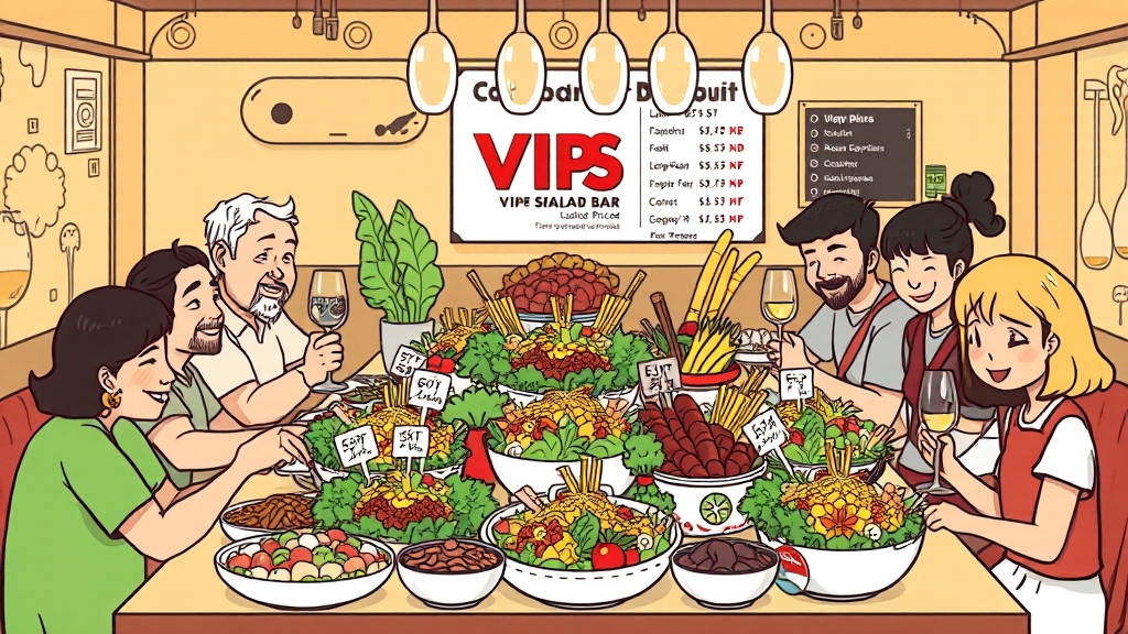 빕스 샐러드바, 가격 & 할인 꿀팁 (cartoon 스타일)