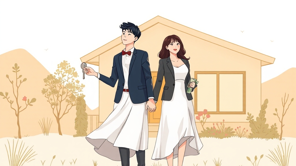 신혼부부 매매대출 대상 및 조건 (illustration 스타일)