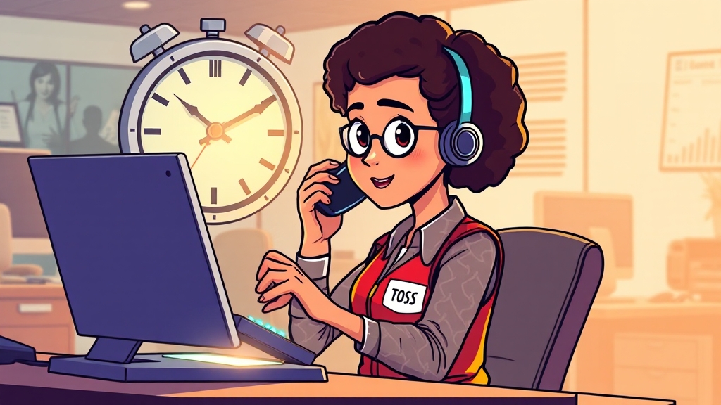 토스 고객센터 전화번호 및 운영 시간 (cartoon 스타일)