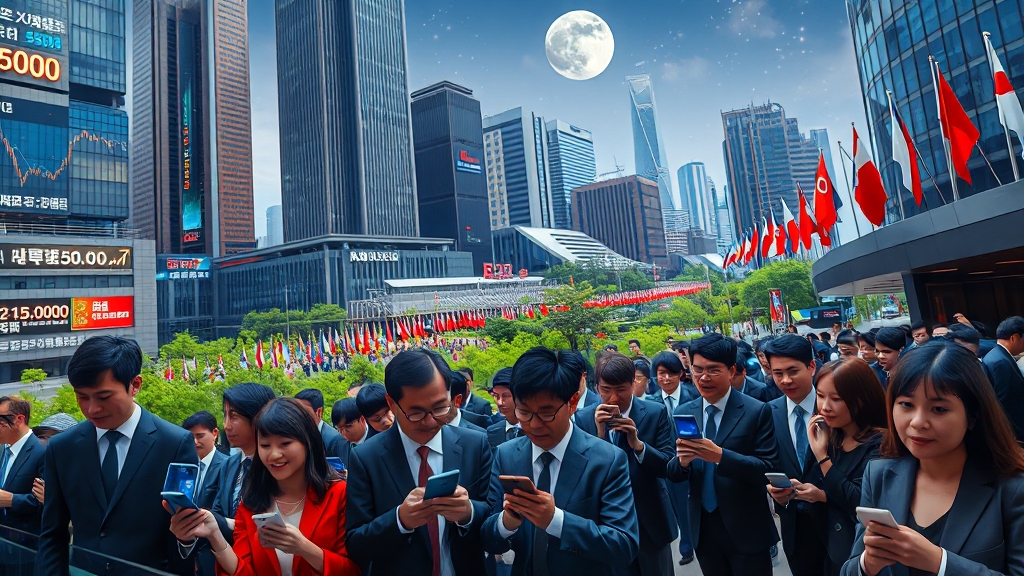 정부 정책, 시장 변화 전망 (realistic 스타일)