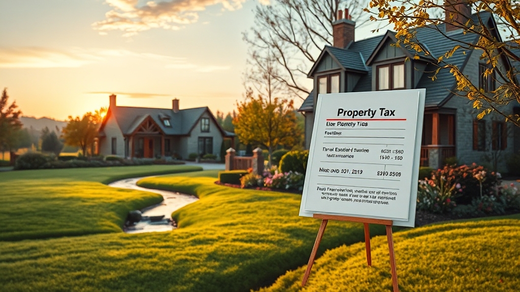 재산세 부과 기준 및 종류 (realistic 스타일)