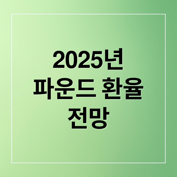 2025년 파운드 환율 전망: 변동성 속 투자 기회, 리스크 관리 6