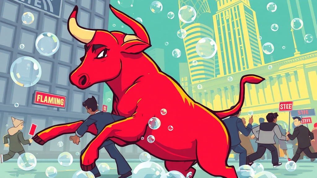 월가의 경고: 랠리의 위험성 (cartoon 스타일)