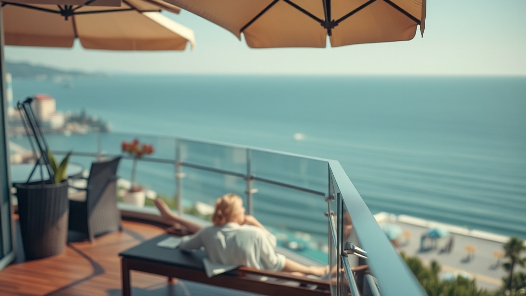 객실 종류와 오션뷰 만끽하기 (realistic 스타일)