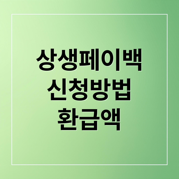 상생페이백 총정리: 신청 자격, 방법, 기간, 환급액, 사용처 완벽 가이드 10