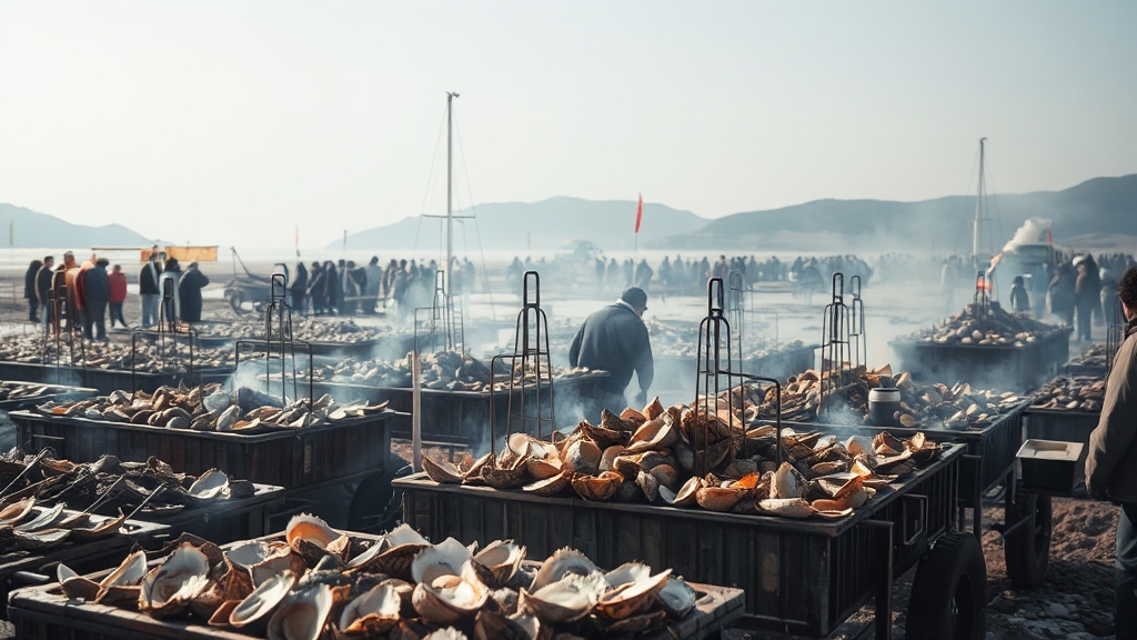 천북굴 축제의 시작 (realistic 스타일)