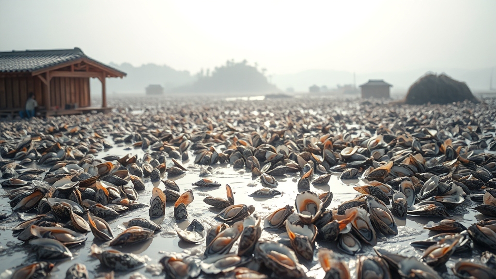 천북굴단지의 역사 (realistic 스타일)