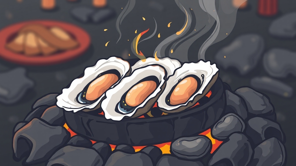 천북굴 축제 먹거리 (illustration 스타일)