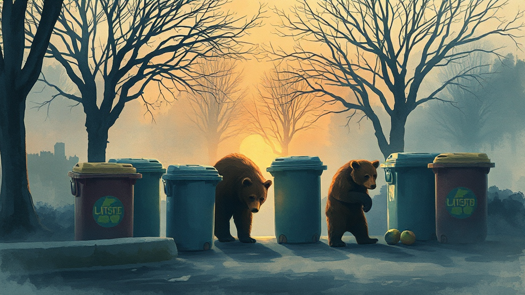 곰 출몰 증가 원인 분석 (watercolor 스타일)