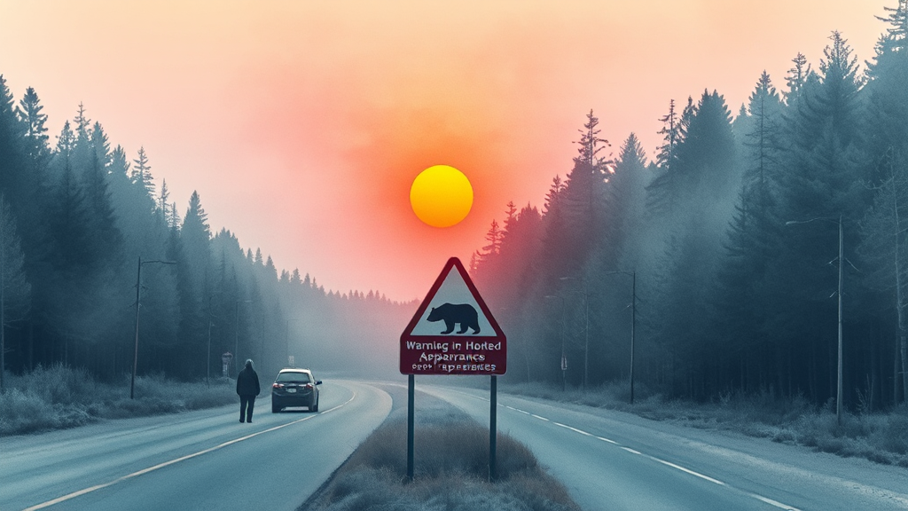 여행객 대상 안전 경보 발령 (watercolor 스타일)