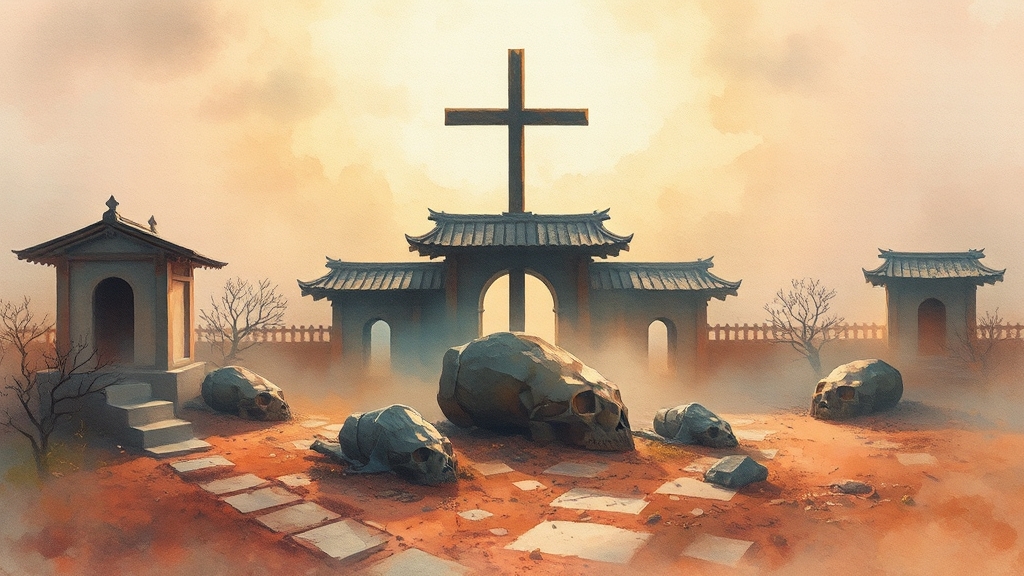 신리성지: 역사 속으로 (watercolor 스타일)