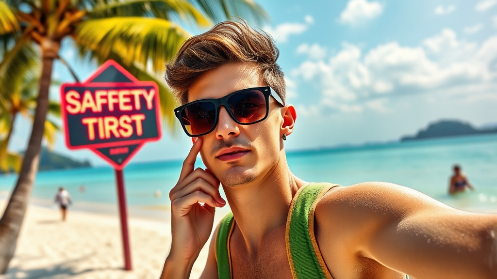 여행 시 주의사항 (realistic 스타일)