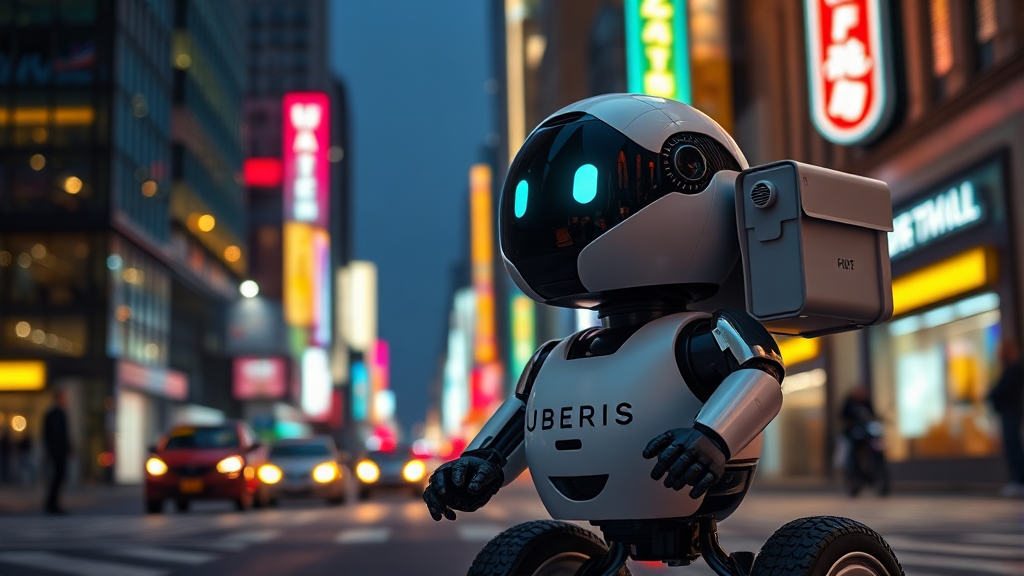 우버이츠 협력 배경 (realistic 스타일)