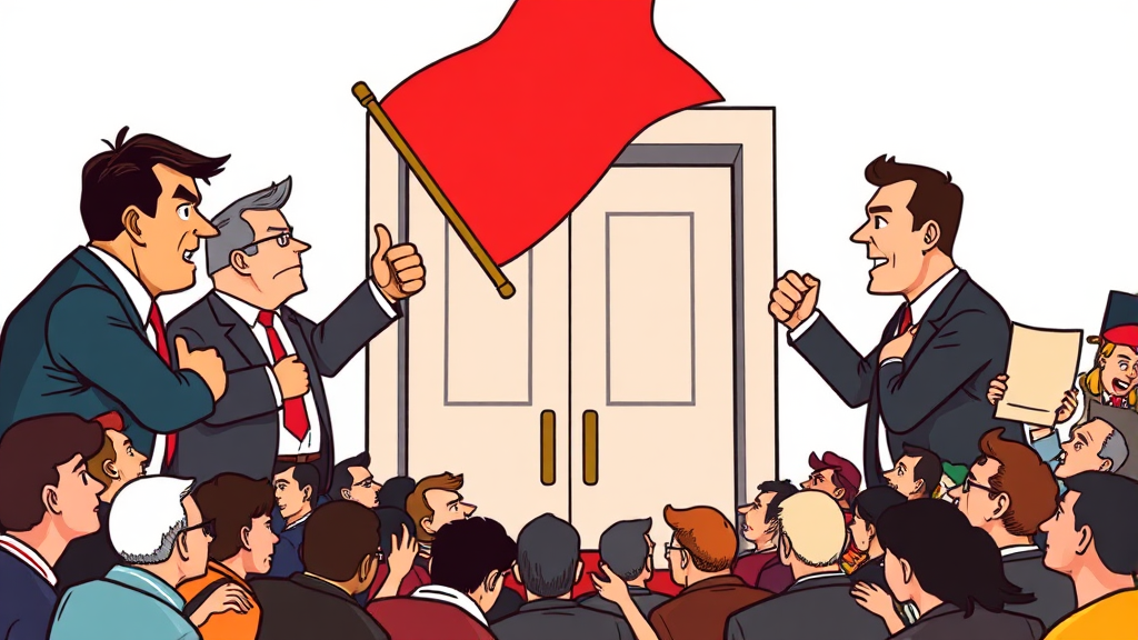 노사, 입장 차이는? (cartoon 스타일)