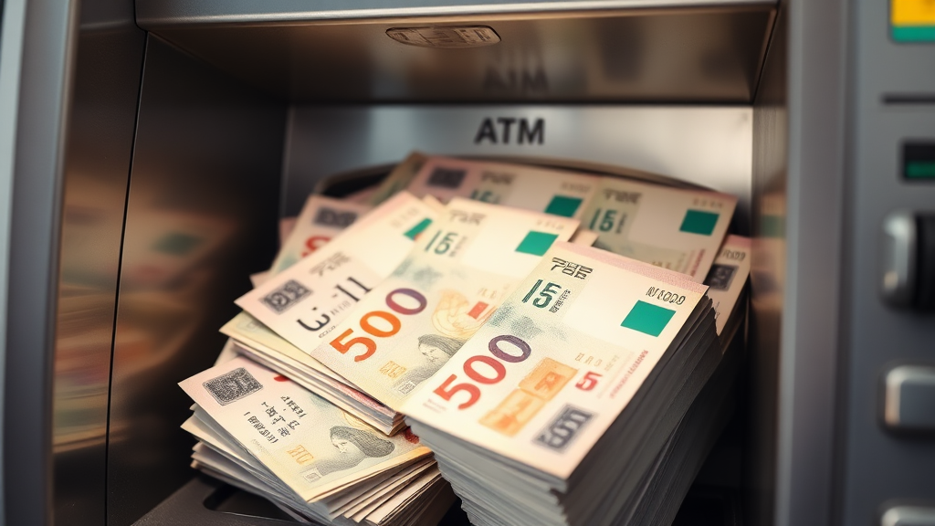 ATM 신권 인출, 가능할까? (realistic 스타일)