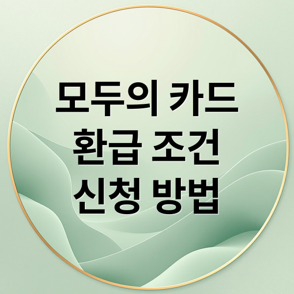 모두의 카드 완벽 분석: 환급 조건, 종류, 신청법, K-패스 비교 6