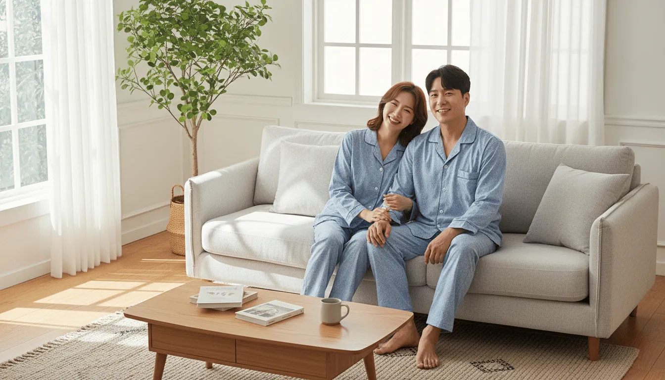 풍기인견잠옷 여성 남성 여름 실내복 세트, 시원한 냉감 소재 내돈내산 리얼 후기 1