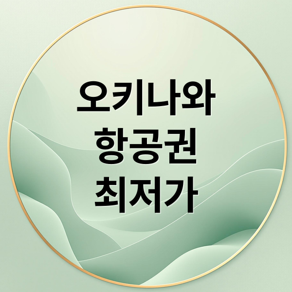 오키나와 항공권 최저가 비교와 특가 예약 꿀팁 총정리 1